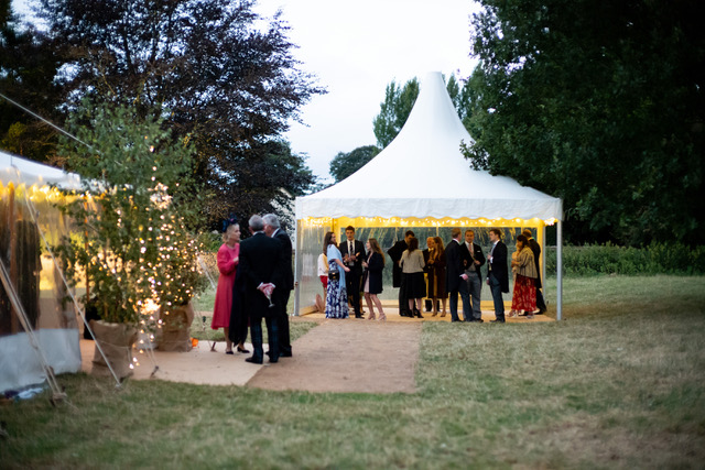 5m Chinese Hat or Pagoda Marquee, built by Archers Marquees as a reception area for a wedding in Oxford