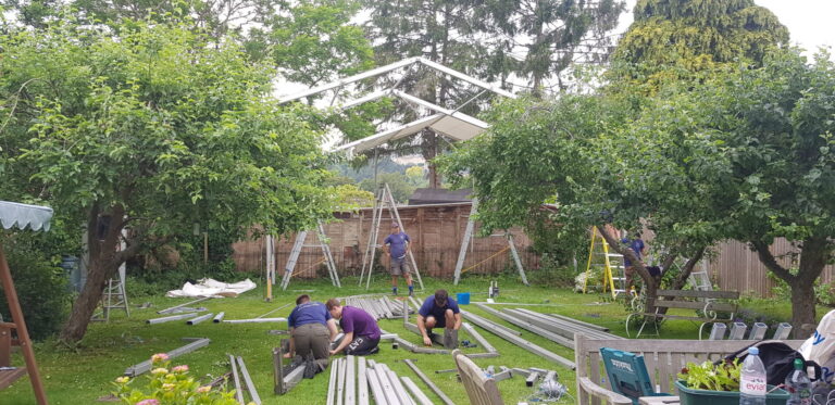 Archers Marquees on site at a build