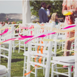 Ribbons on chiavari chairs