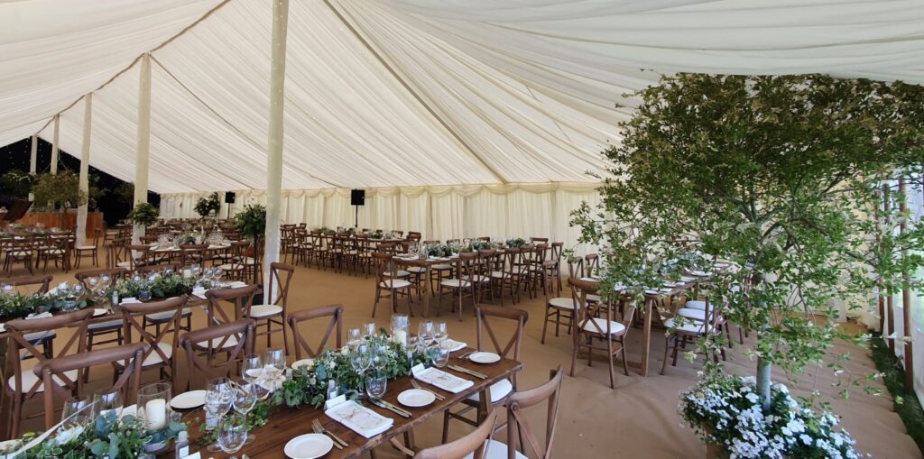 Traditional marquee interior with lining