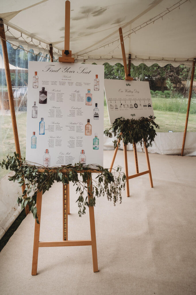 Table plan easel