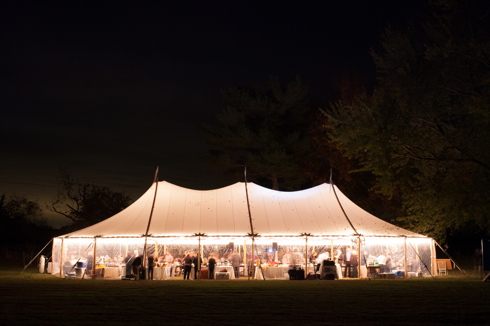Sailcloth marquee at night