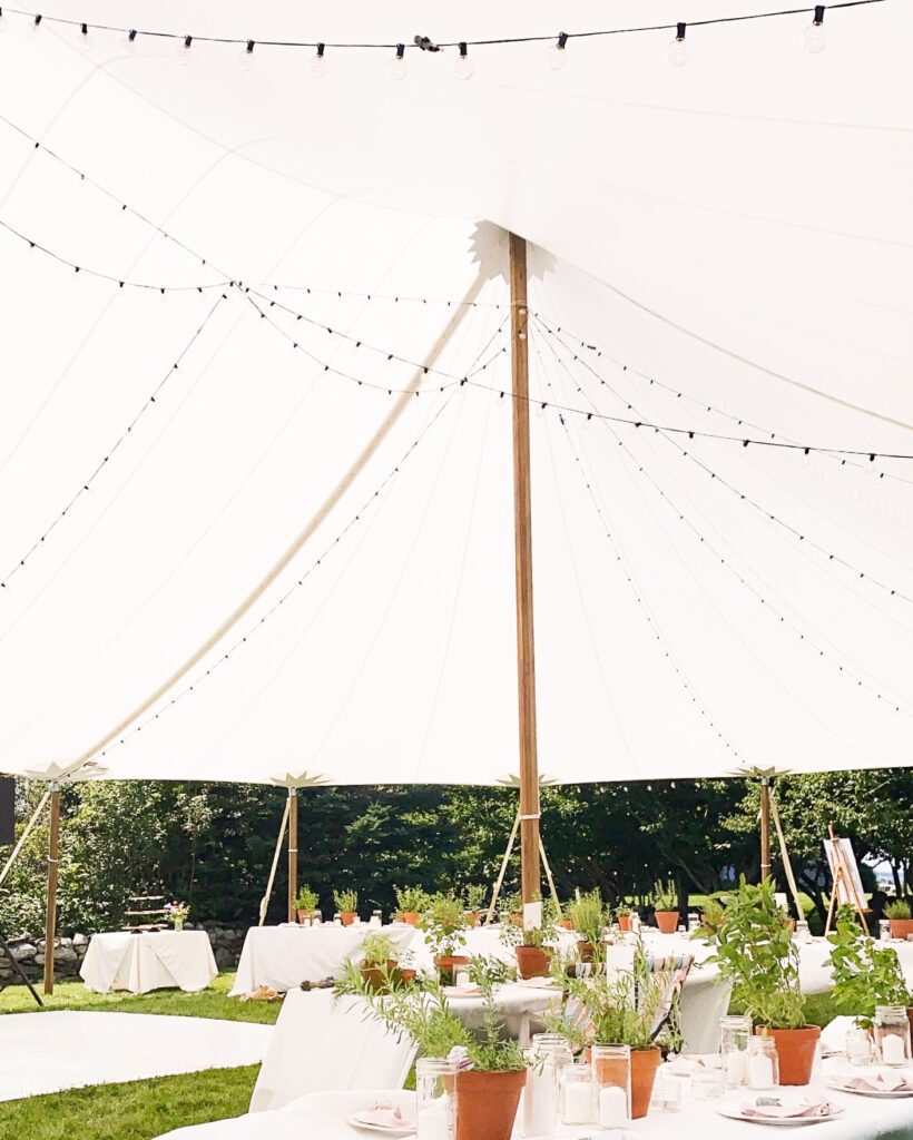 Sailcloth marquee interior